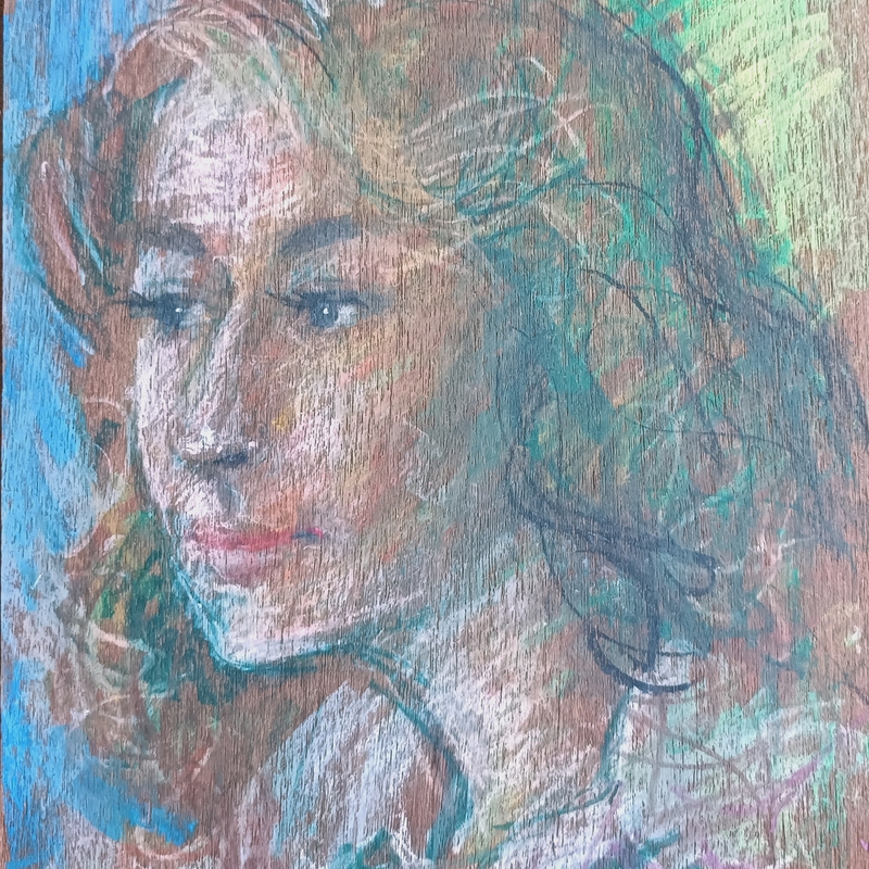 Nyoman Gunarsa, Untitled (Portrait of A Woman), 1984 
Crayon on hardboard
45 x 35 cm 
