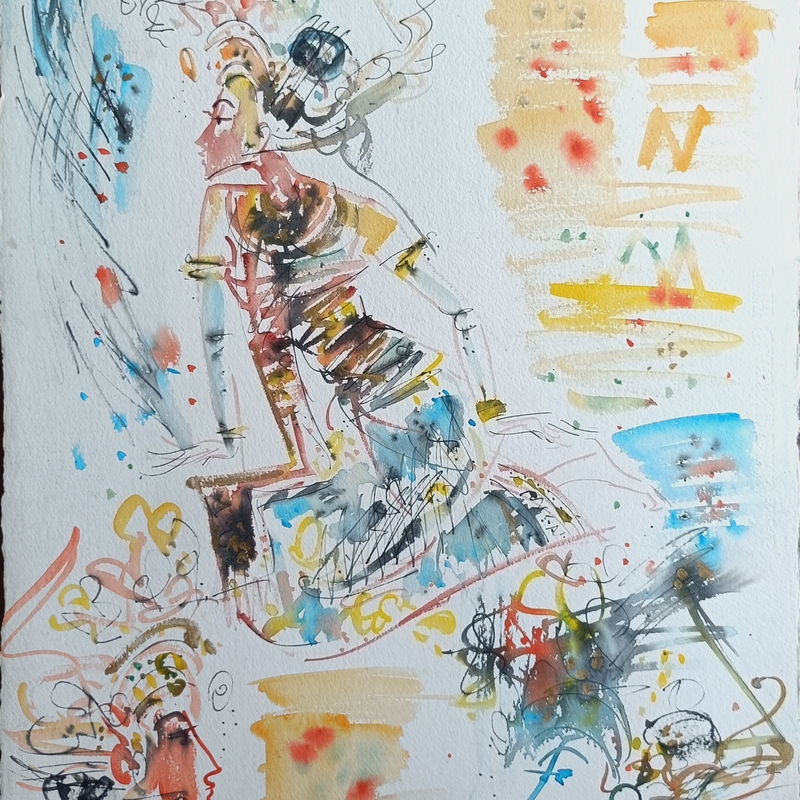 Nyoman Gunarsa, Untitled (Balinese Women), 1993 
Mixed media on paper 
77 x 55 cm 
